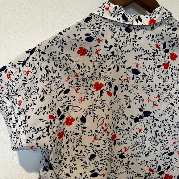 Vintage Pykettes Semi-Sheer Short Sleeved Collared 1/4 Button Pullover Blouse - Picture 6 of 7